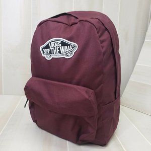 Vans Backpack Maroon Skateboard Logo Laptop Bag